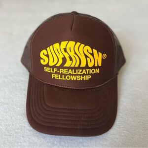 SUPERVSN SELF REALIZATION TRUCKER HAT Brown Adjustable Streetwear Cool LA Vibes